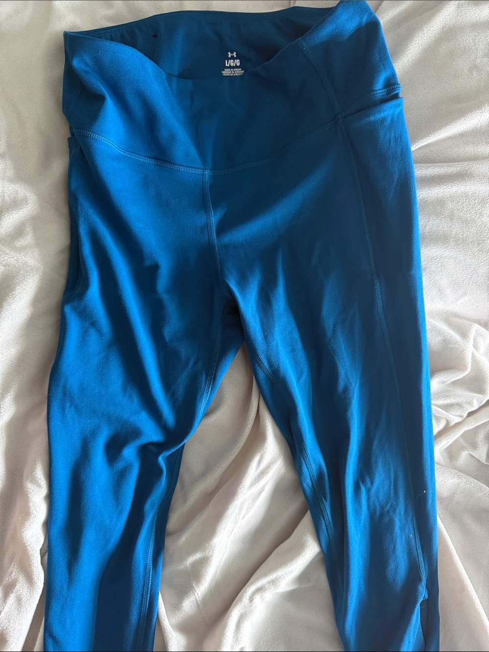 Under Armour Woman  Blue Performance Leggings LARGE